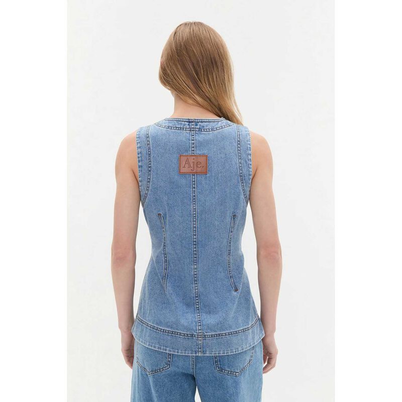 Aje Holland Denim Vest image number 1